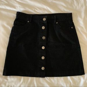 F21 Black Denim Mini Skirt